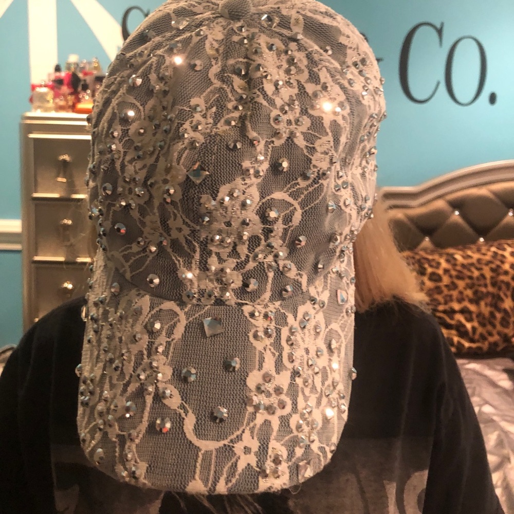 Bling and lace hat